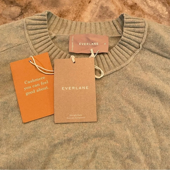 NWT Everlane Cashmere Wool Blend Crew Neck Sweater in Sea-foam green M - Picture 2 of 10